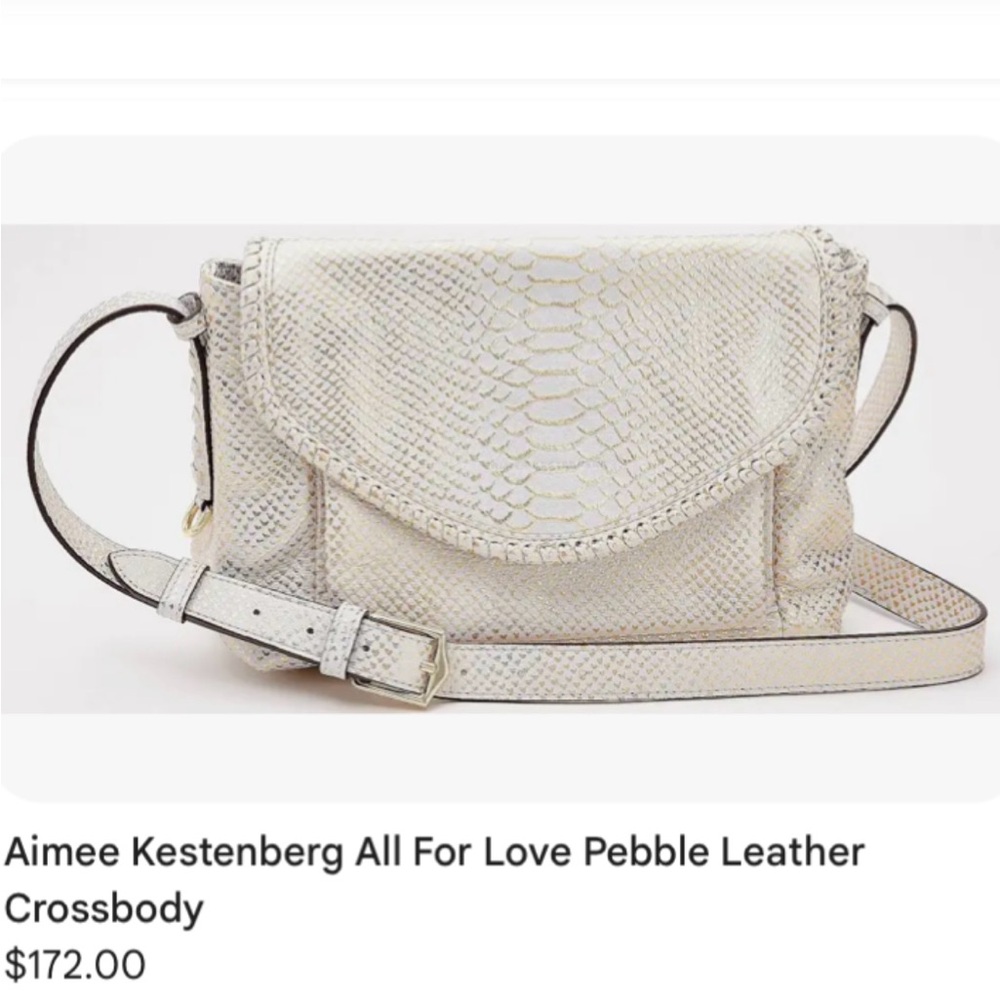 Aimee Kestenberg Cream Pebble Leather Crossbody